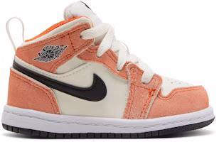 (Toddler) Air Jordan 1 Mid SE 'Orange Suede' DV1340-800 (Toddler) Air Jordan 1 Mid SE 'Orange Suede' DV1340-800