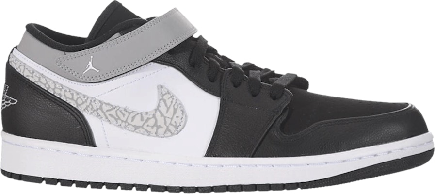 Air Jordan 1 Low Strap Black/Matte Silver-White #574420-003 YEAR 2012 Size  15
