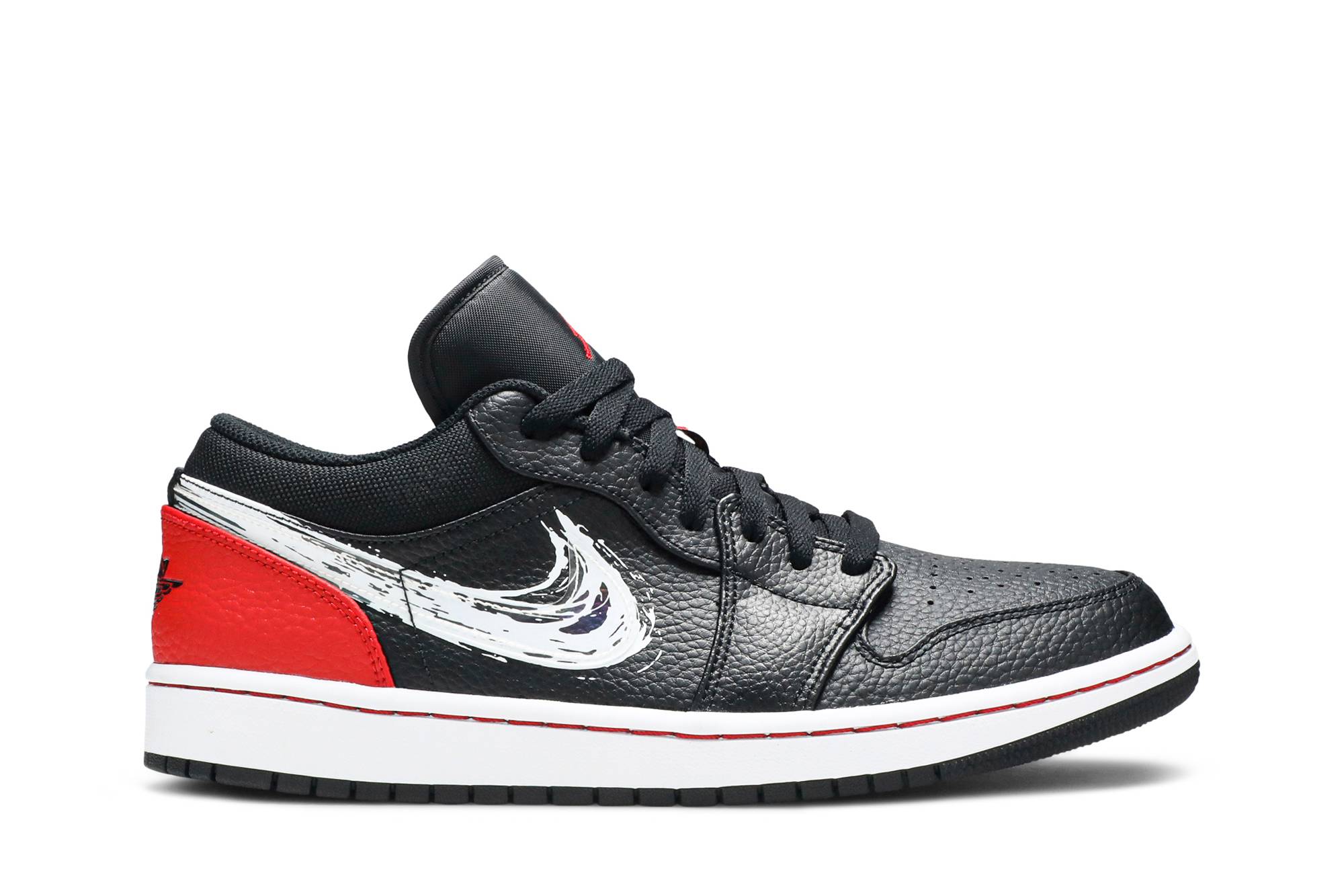 Air Jordan 1 Low 'Brushstroke Swoosh ‑ Black Red' DA4659001 Novelship