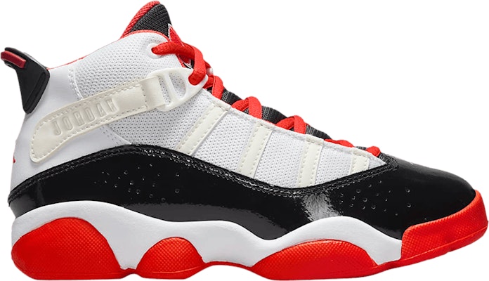 Preschool Air Jordan 6 Rings White Black Team Orange DV1343 108