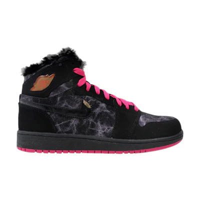 (GS) Jordan 1 Retro High Prem 'Black Vivid Pink'