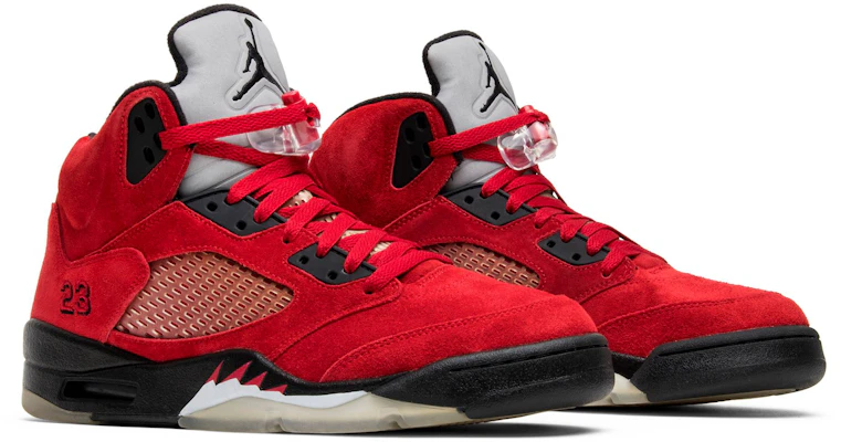Air jordan 5 retro raging bull red suede outlet
