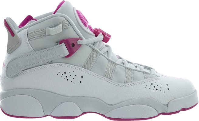 Grade School Air Jordan 6 Rings Platinum Fuchsia 323399 011