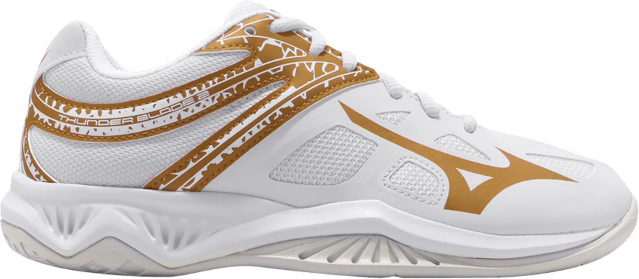Women Mizuno Thunder Blade 2 White Brown V1GC197052