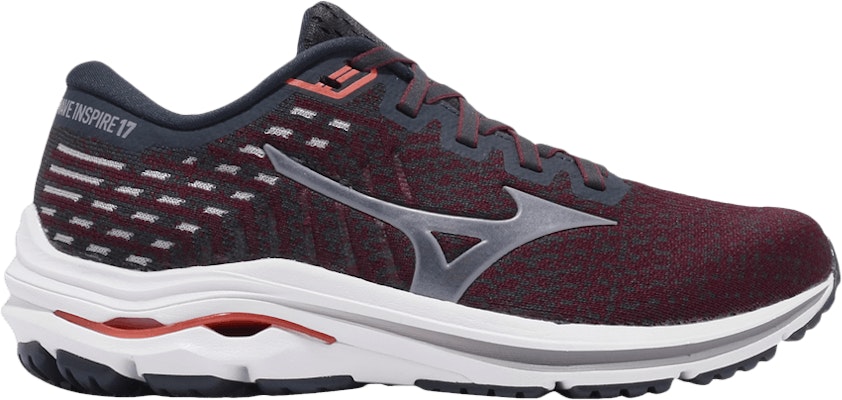 Women Mizuno Wave Inspire 17 Waveknit Wide Dark Red J1GD212958