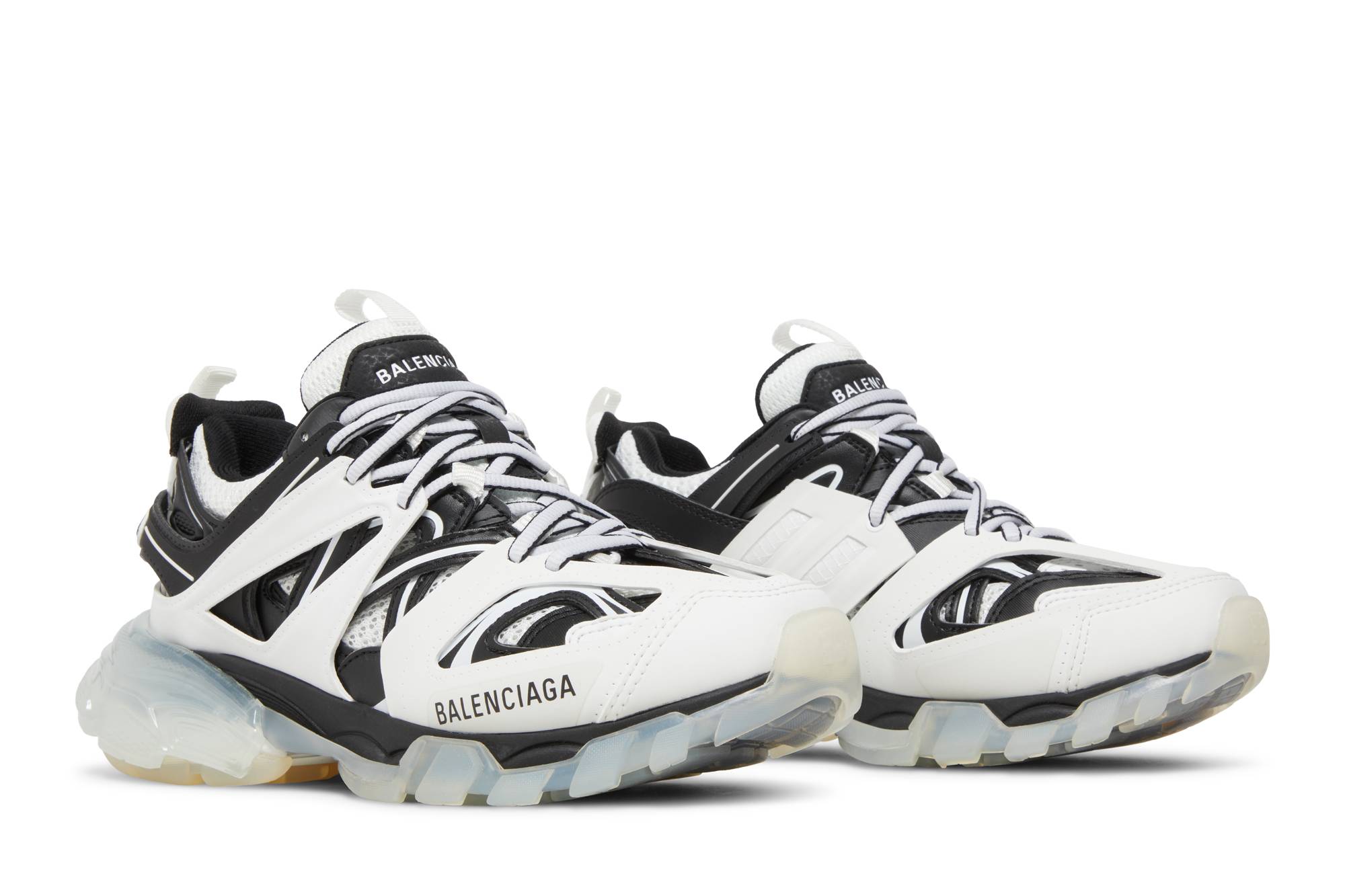 Cheap (W) Balenciaga Track Sepatu 'Sol Transparan - Putih Hitam' 647741-W3BZ2-9010