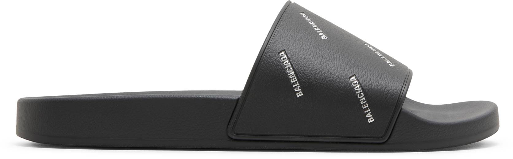 balenciaga-pool-slides-repeat-logo-black-silver
