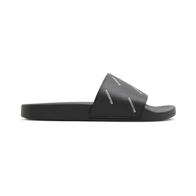 Balenciaga Pool Slides 'Repeat Logo - Black Silver'