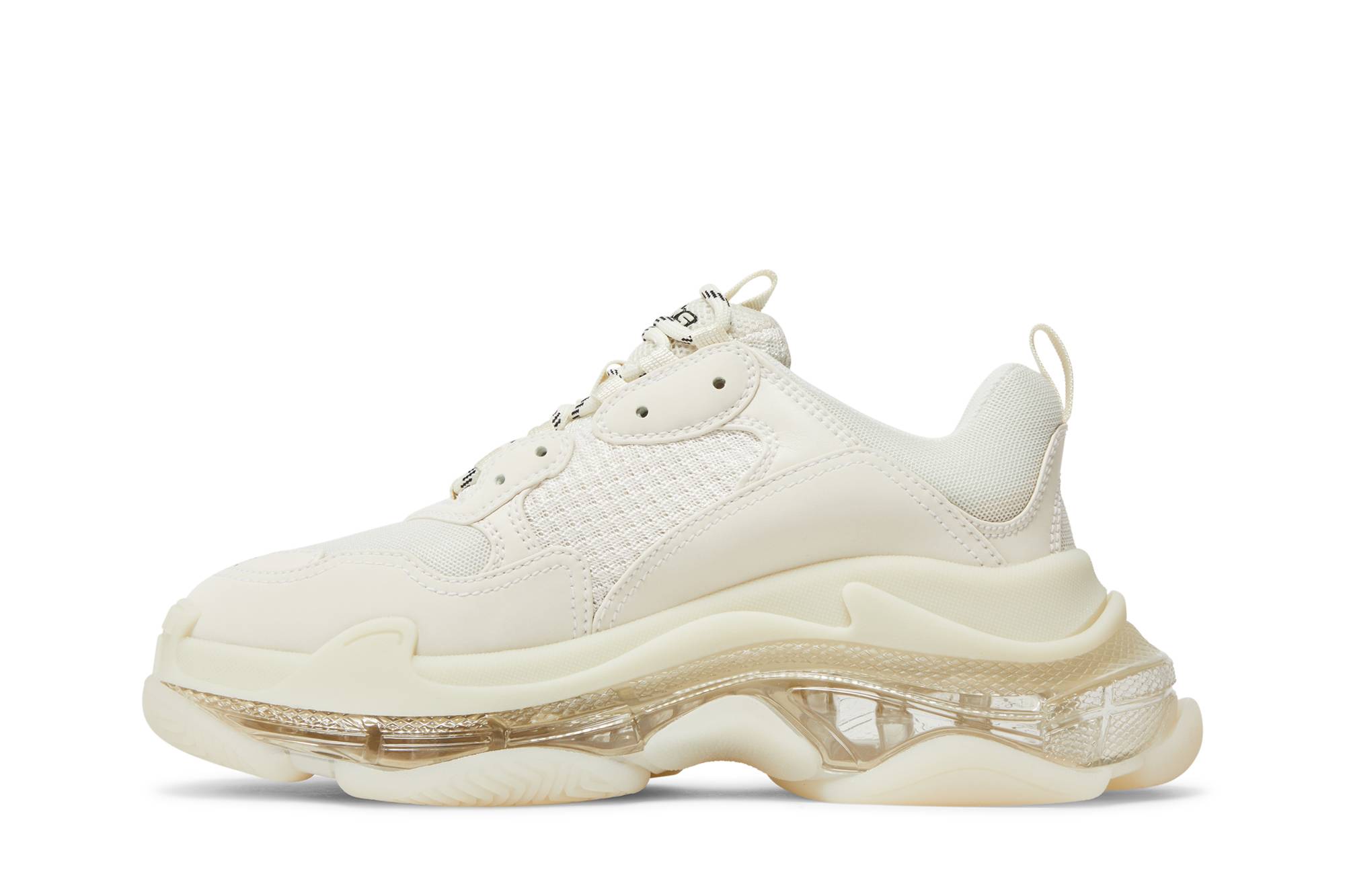 (W) Balenciaga Triple S Sneaker 'Clear Sole Eggshell' Sole Bening Putih  Telur 544351-W2GA1-9100