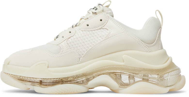 (W) Balenciaga Triple S Sneaker 'Clear Sole Eggshell' Sole Bening Putih Telur 544351-W2GA1-9100