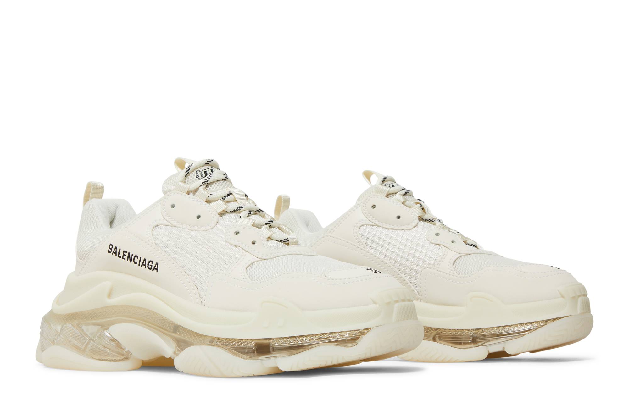 Cheap (W) Balenciaga Triple S Sneaker 'Tapak Jernih - Kulit Telur' 544351-W2GA1-9100