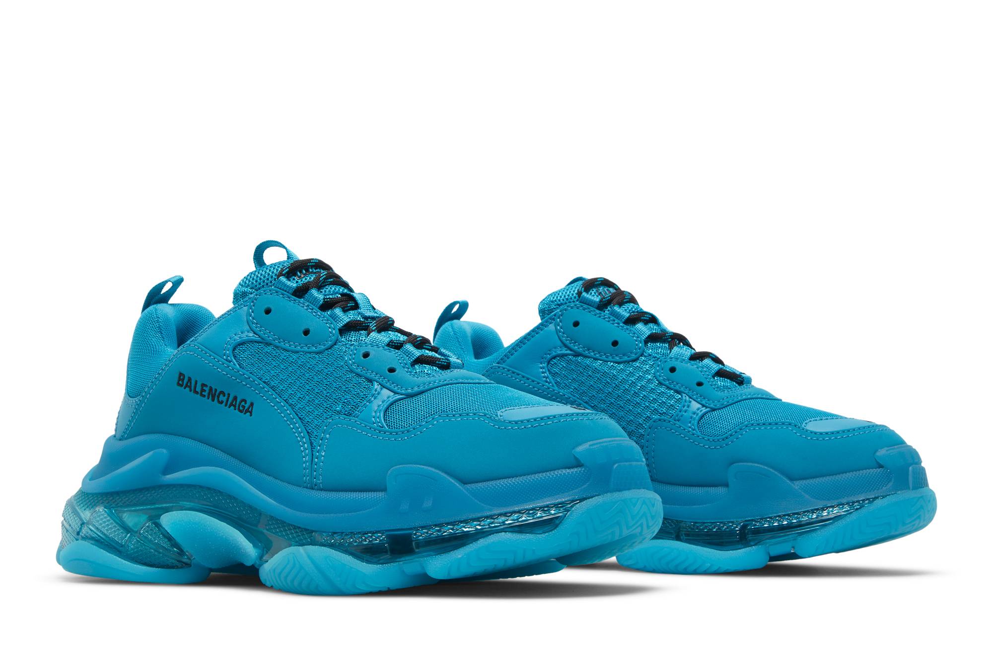 Cheap 巴黎世家Triple S运动鞋“透明底蓝色” 541624-W2GA1-4810