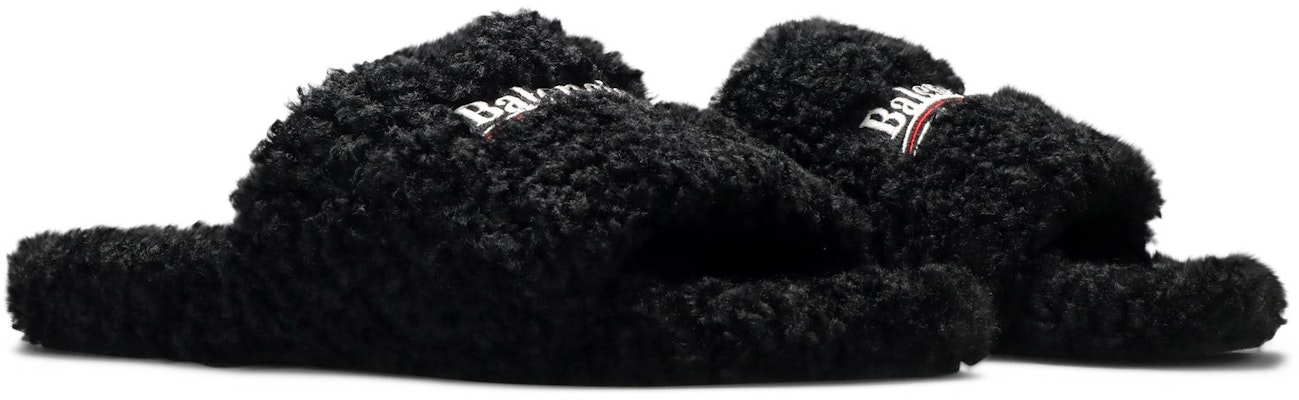 Balenciaga Furry Slides 'Black' 654747-W2DO1-1096 Cheap Balenciaga Furry Slides 'Black' 654747-W2DO1-1096