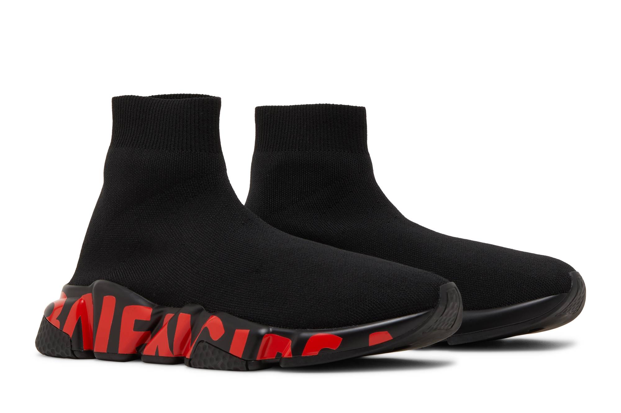 (W) Balenciaga Speed Sneaker 'Midsole Graffiti - Black Red' 圖 8