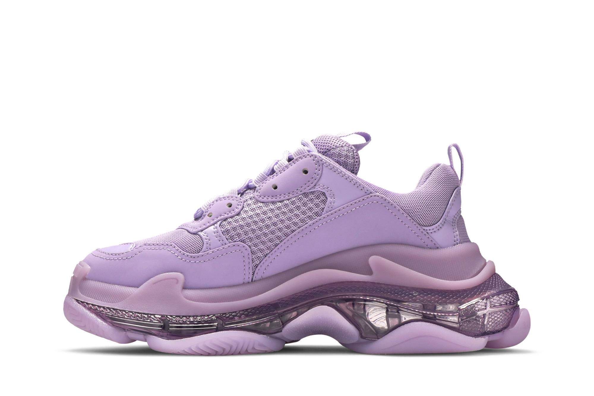 Lookbook (W) Balenciaga Triple S Zapatillas 'Suela Transparente - Lila Claro' 544351-W2GA1-5890