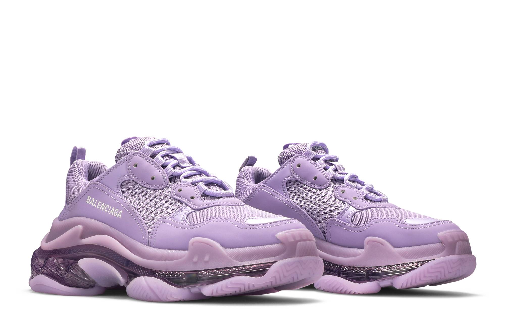 Cheap (W) Balenciaga Triple S Zapatillas 'Suela Transparente - Lila Claro' 544351-W2GA1-5890