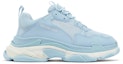 Buy 巴黎世家 Triple S 運動鞋 ‘滿版Logo- 淺藍色’ 536737-W2FA1-4090