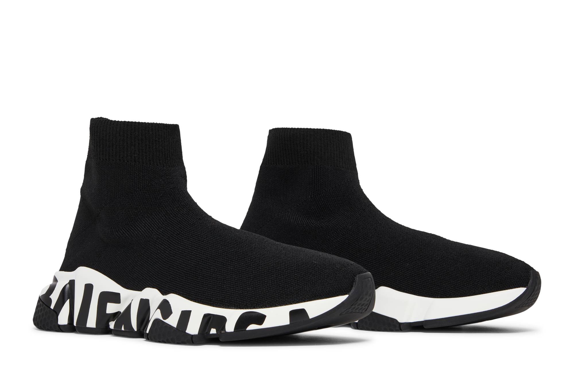 Cheap (W) Balenciaga Speed Sneaker 'Graffiti en la Suela - Negro Blanco' 605942-W2DB7-1015