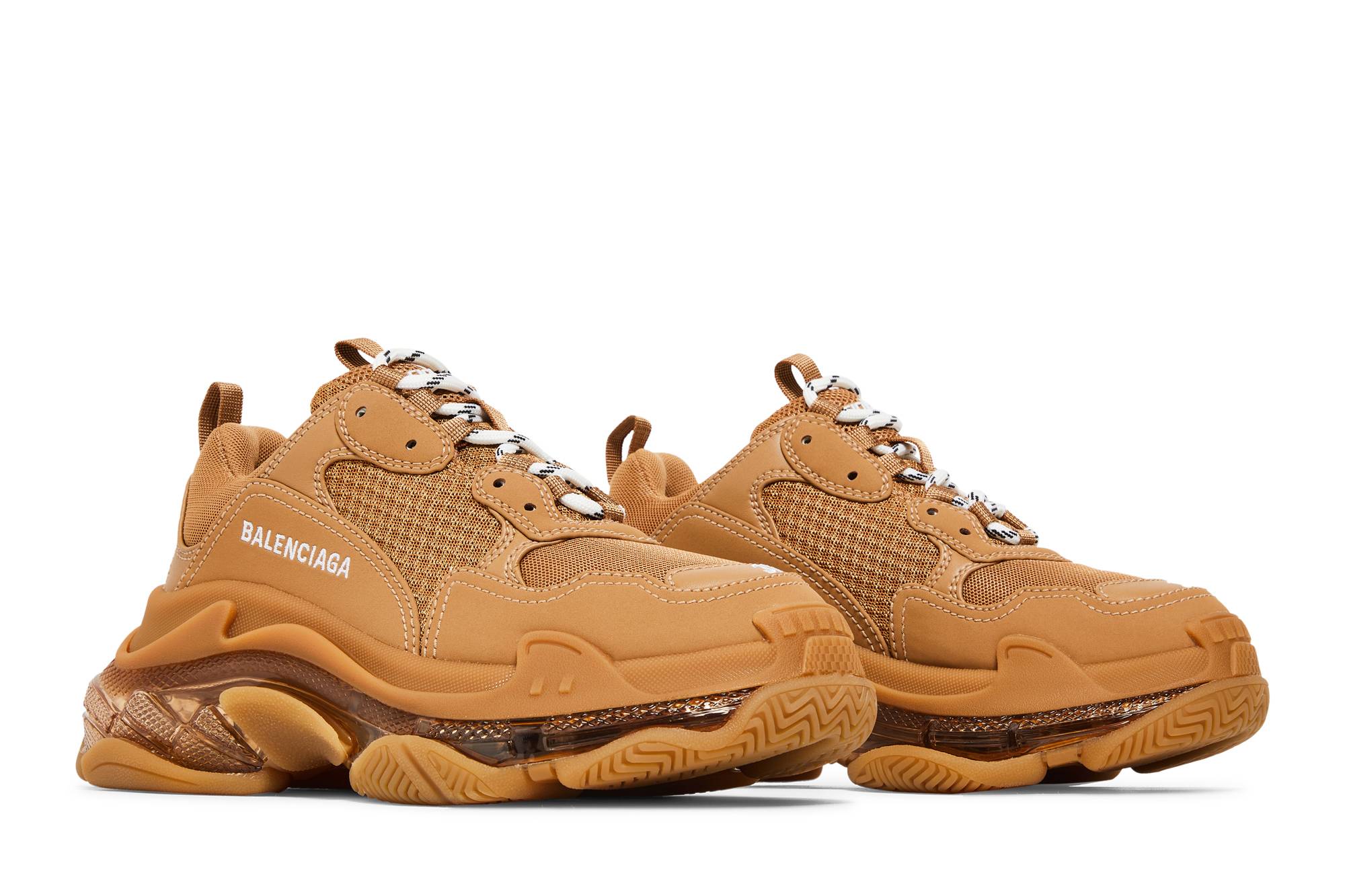 Cheap (W) Balenciaga Triple S 'Clear Sole - Camel Muda' 544351-W2GA1-2706
