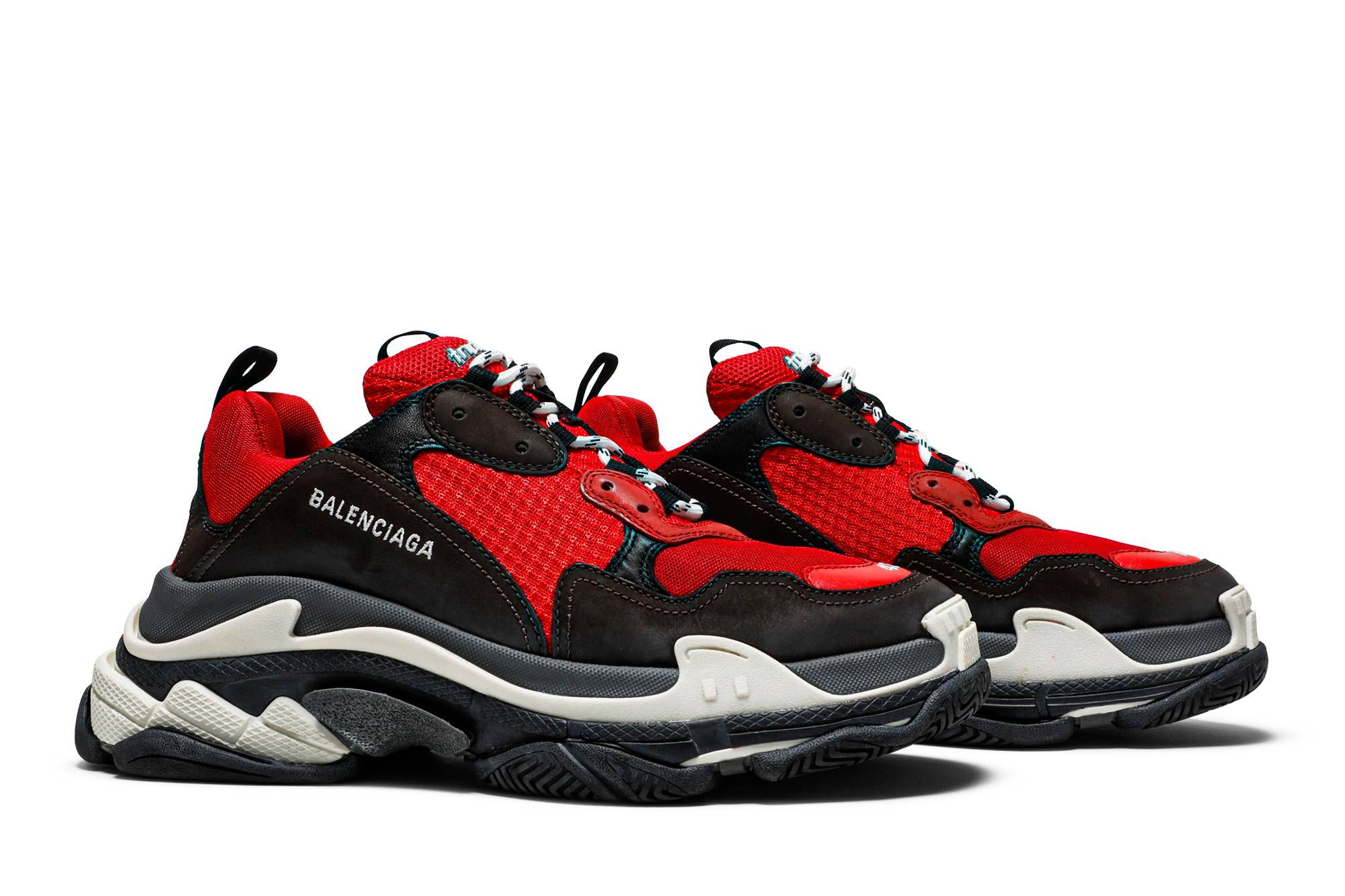 Cheap Balenciaga Triple S Sneaker 'Bred' Warna Hitam Merah 516440-W09O7-6576