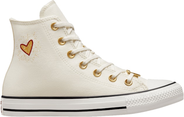 White and gold womens best sale converse