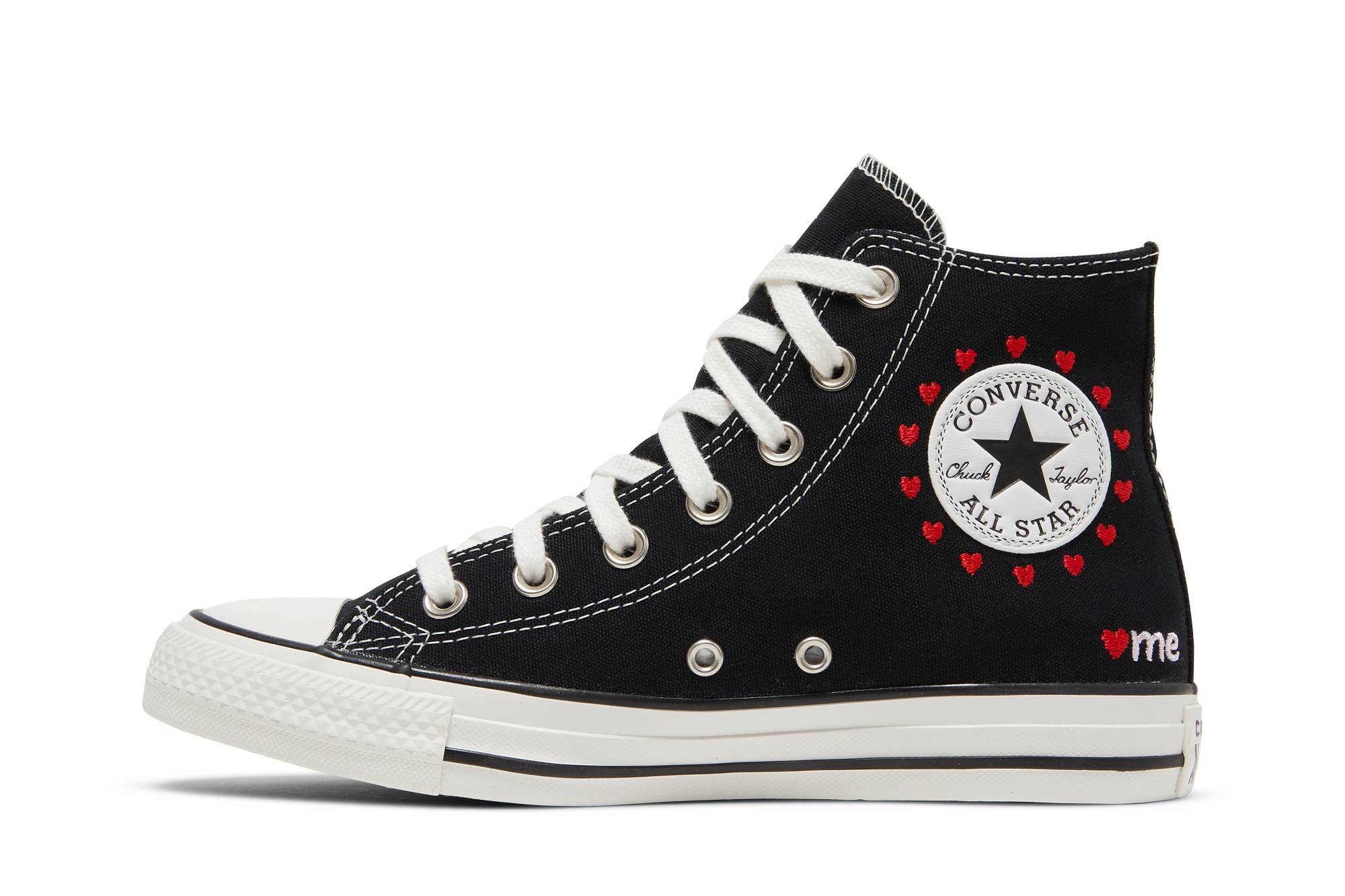 (W) Converse Chuck Taylor All Star High 'Embroidered Hearts - Black' 圖 3