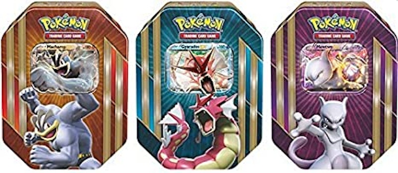 2016 Pokemon TCG Triple Power Tin Mewtwo EX/Machamp EX/Shiny Gyarados EX Lot