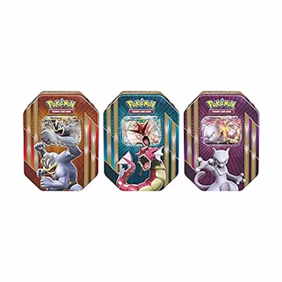 2016 Poké TCG Triple Power Tin Mewtwo EX/Machamp EX/Shiny Gyarados EX Lot