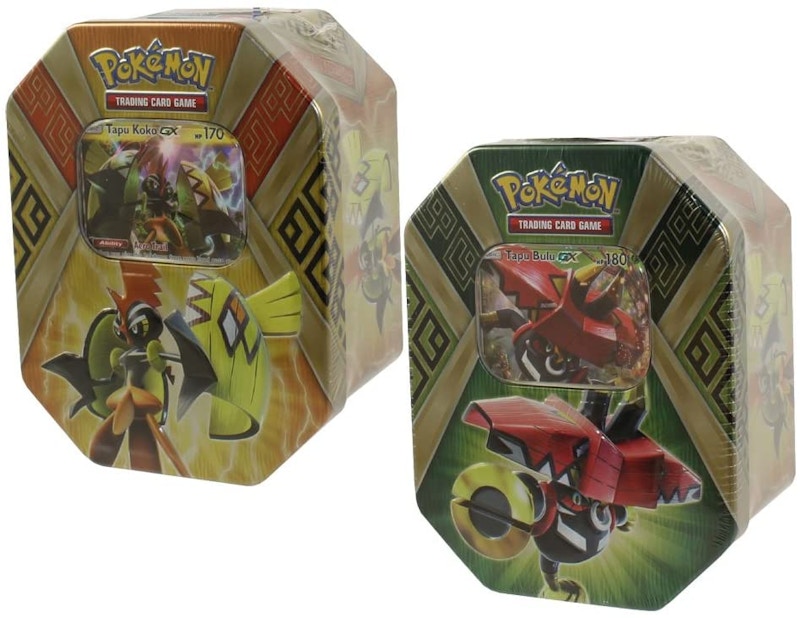 2017 Pokemon TCG Island Guardians Tin Tapu Koko GX/Tapu Bulu GX Lot