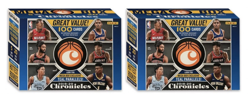 2019-20 Panini Chronicles Basketball 100 ct. Mega Box 2x Lot