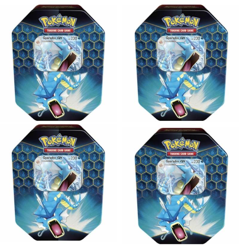 2019 Pokemon Hidden Fates Gyrados Tin 4x Lot