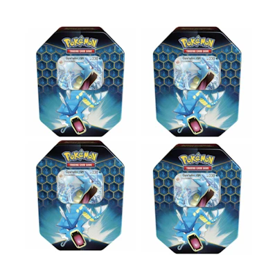 2019 Pokemon Hidden Fates Gyrados Tin 4x Lot