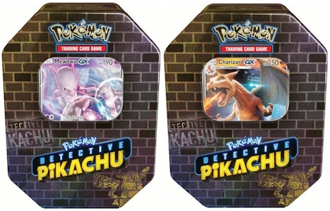 2019 Pokemon TCG Detective Pikachu Tin Charizard GX/Mewtwo GX Set Buy 2019 Pokemon TCG Detective Pikachu Tin Charizard GX/Mewtwo GX Set