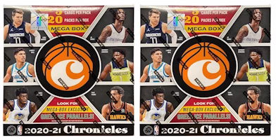 2020-21 Panini Chronicles Basketball Fanatics Exclusive Mega Box (Green Ice Parallels) 2x Lot 2020-21 Panini Chronicles Basketball Fanatics Exclusive Mega Box (Green Ice Parallels) 2x Lot