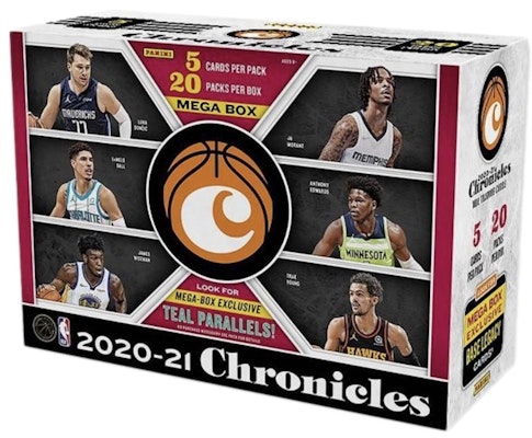 2020-21 Panini Chronicles Basketball Mega Box (Teal Parallels) Buy 2020-21 Panini Chronicles Basketball Mega Box (Teal Parallels)