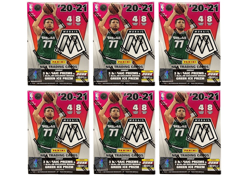 2020-21 Panini Mosaic Basketball Fanatics Exclusive Blaster Box (Green Ice Prizm) 6x Lot