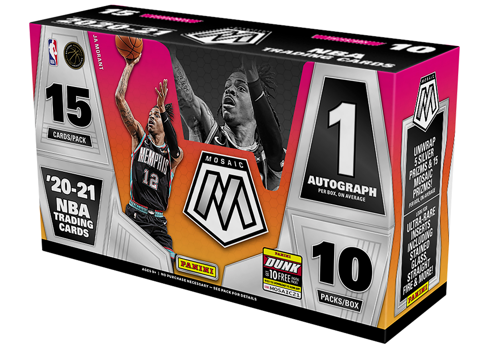 thumbnail image 2 of 10x 2020/21 Panini Mosaic Basketball HANGER Boxes – Exclusive, Sealed W/ Orange Prizms 2 of 5