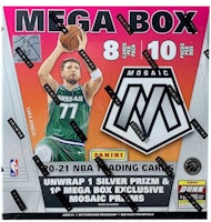 2020-21 Panini Mosaic Basketball Walmart Mega Box (Reactive Blue Prizms) (10 Packs) 2020-21 Panini Mosaic Basketball Walmart Mega Box (Reactive Blue Prizms) (10 Packs)
