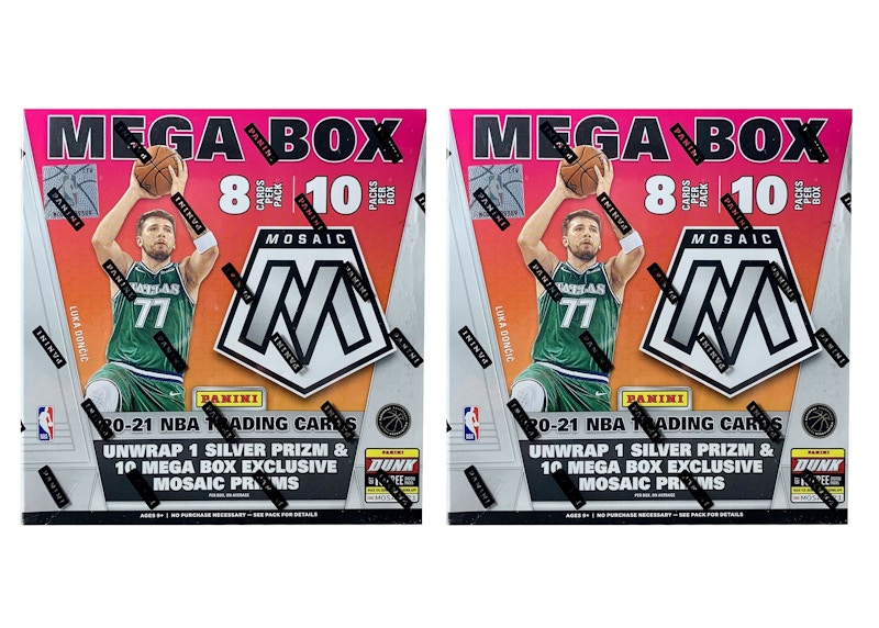 2020-21 Panini Mosaic Basketball Walmart Mega Box (Reactive Blue Prizms) 2x Lot