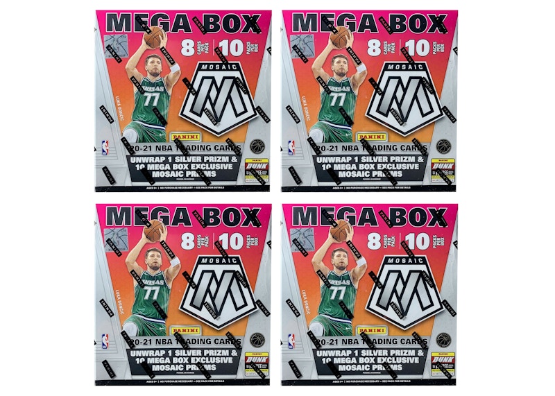 2020-21 Panini Mosaic Basketball Walmart Mega Box (Reactive Blue Prizms) 4x Lot