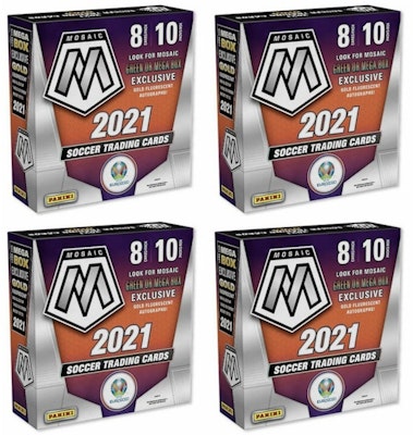 2020-21 Panini Mosaic UEFA Euro Soccer Mega Box (Gold Fluorescent Autographs) 4x Lot Buy 2020-21 Panini Mosaic UEFA Euro Soccer Mega Box (Gold Fluorescent Autographs) 4x Lot