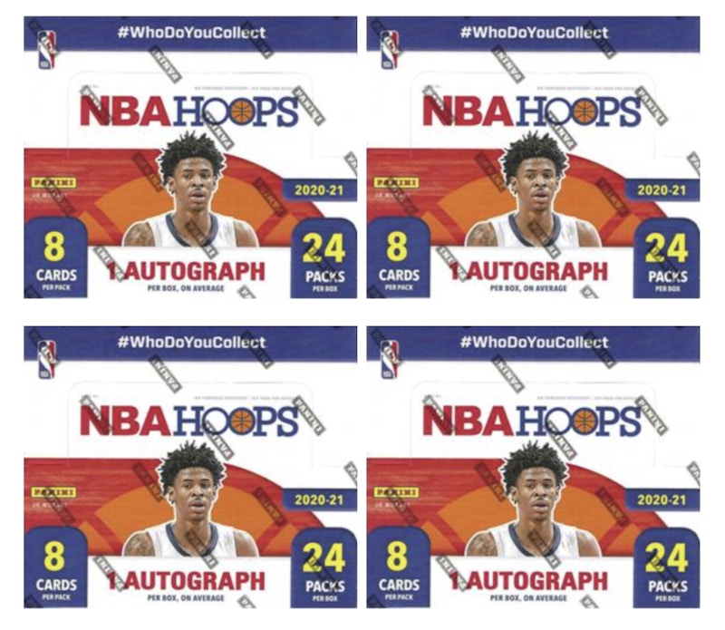 2020-21 Panini NBA Hoops Basketball Retail Box 4x Lot