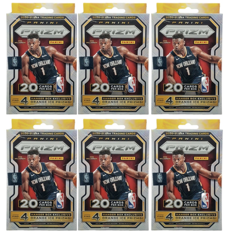 2020-21 Panini Prizm Basketball Hanger Box (Orange Ice) 20 Ct. 6x Lot