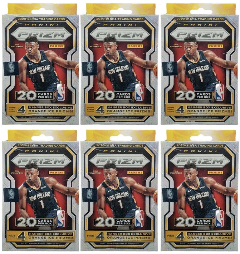 2020-21-panini-prizm-basketball-hanger-box-orange-ice-20-ct-6x-lot