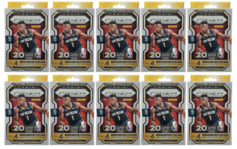2020-21 Panini Prizm Basketball Hanger Box (Orange Ice) 20 Ct. 10x Lot