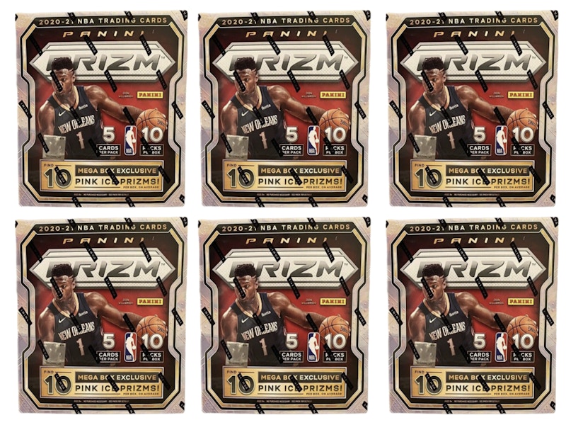2020-21 Panini Prizm Basketball Mega Box (Pink Ice Prizms) 6x Lot