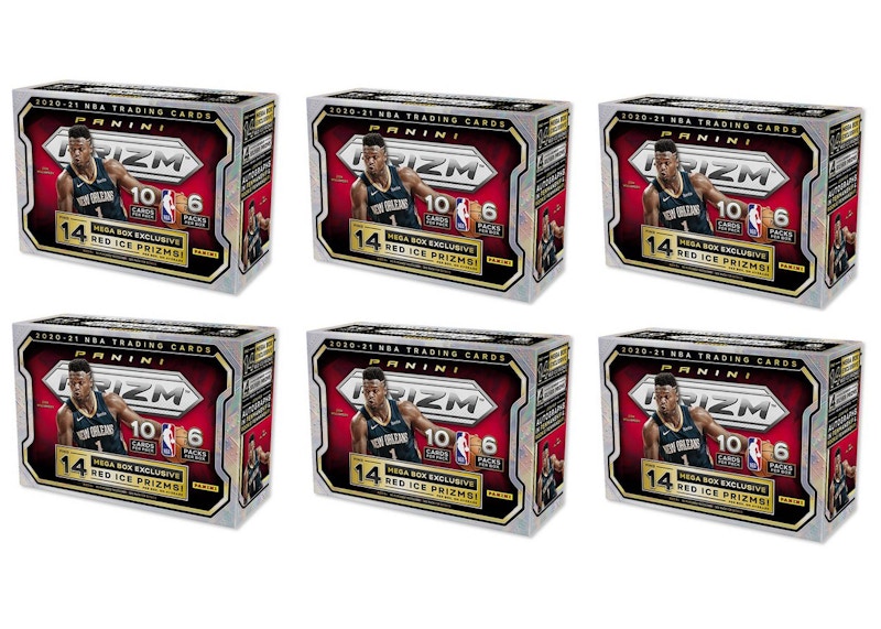2020-21 Panini Prizm Basketball Mega Box (Red Ice Prizms) 6x Lot (Red or Blue Box)