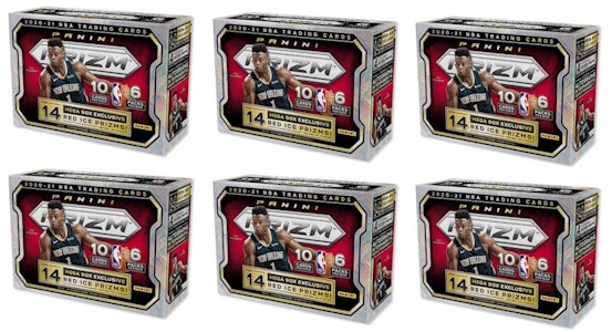 2020-21 Panini Prizm 篮球珍藏盒 (红冰折射) 6个装 (红或蓝盒) Buy 2020-21 Panini Prizm 篮球珍藏盒 (红冰折射) 6个装 (红或蓝盒)