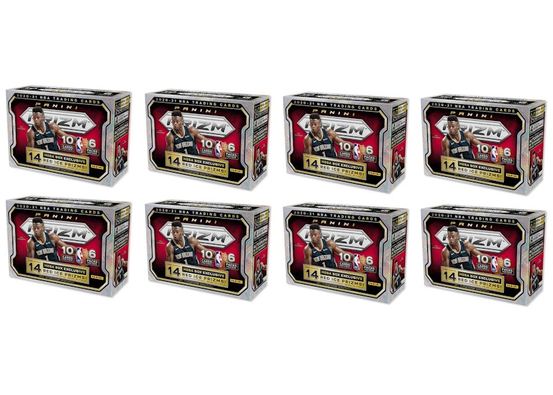 2020-21 Panini Prizm Basketball Mega Box (Red Ice Prizms) 8x Lot (Red or Blue Box)
