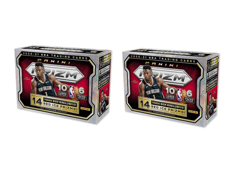 2020-21 Panini Prizm Basketball Mega Box (Red Ice Prizms) 2x Lot (Red or Blue Box)